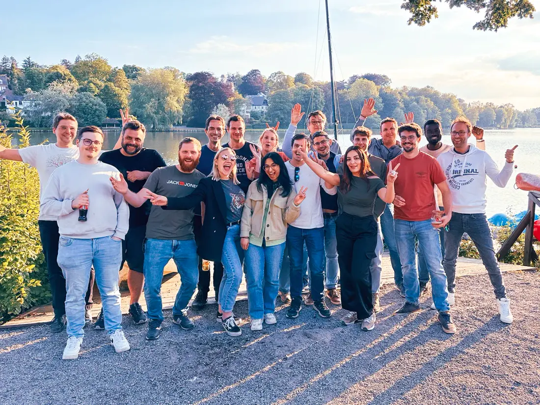 The Belgian team together on a team day